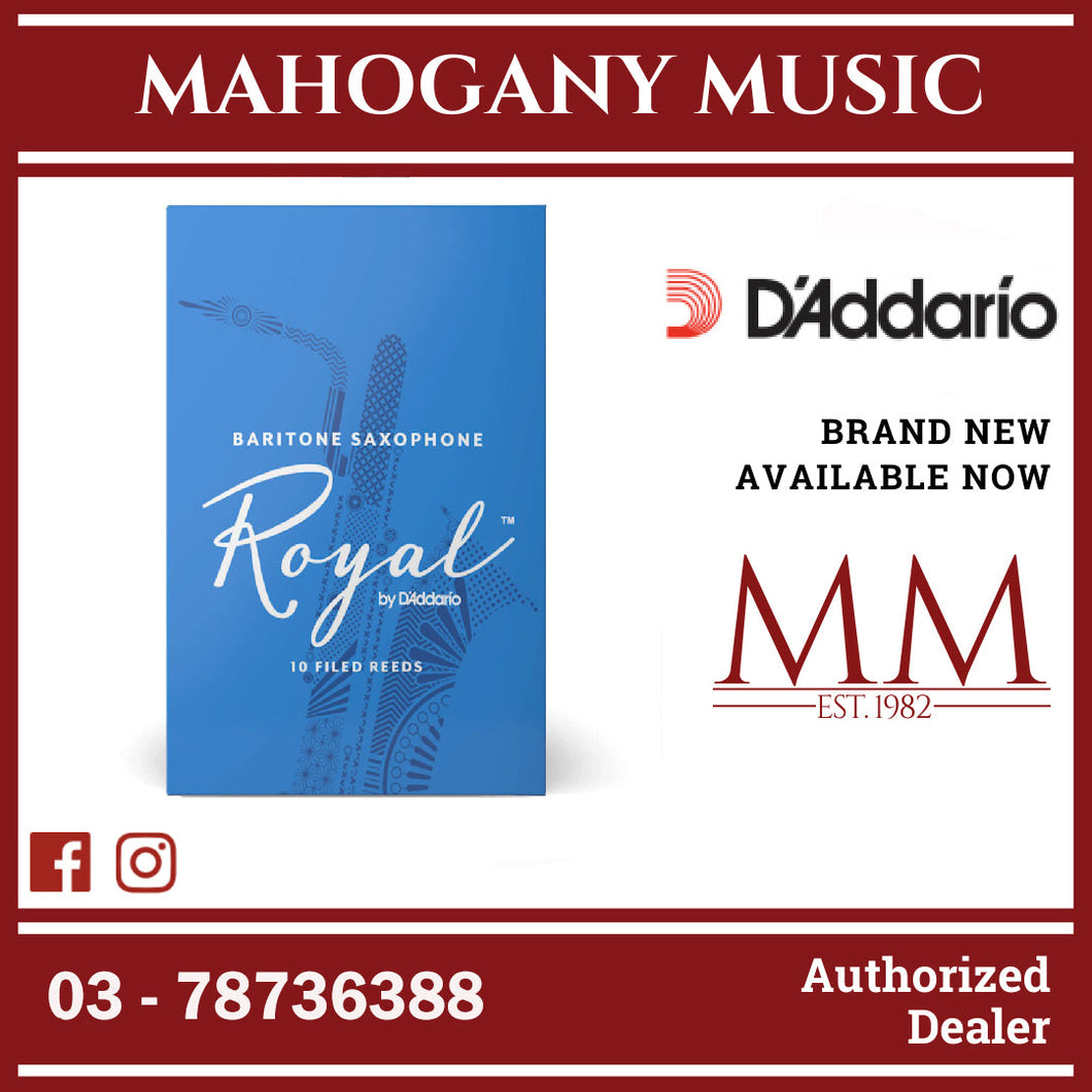 Royal by D’Addario RLB1020 Baritone Saxophone Reeds, Strength 2.0, 10-Pack