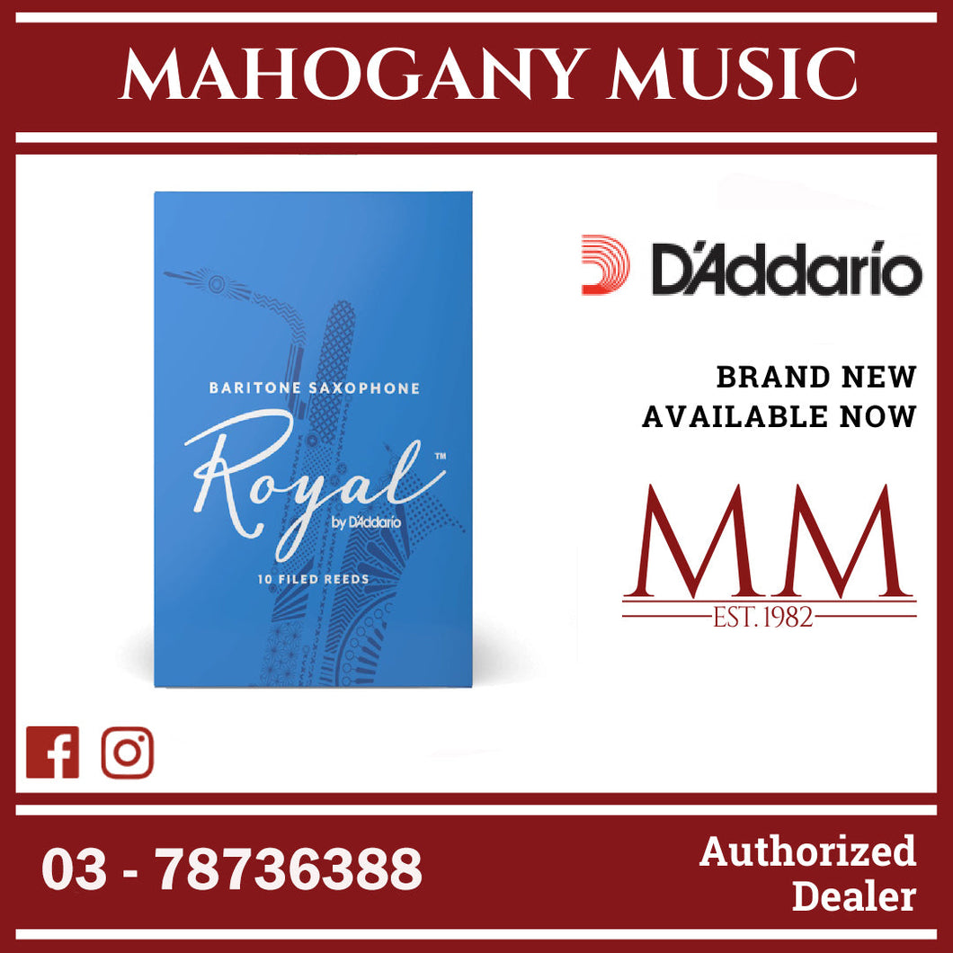 Royal by D’Addario RLB1030 Baritone Saxophone Reeds, Strength 3.0, 10-Pack