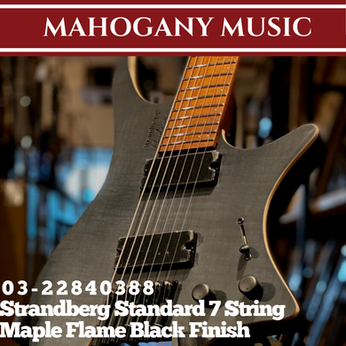 Strandberg Standard 7 String Maple Flame Black Finish Electric Guitar
