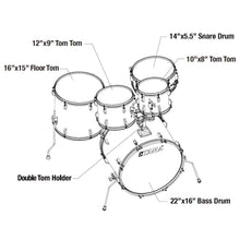 Tama ST52H6-CSS Stagestar Series 5-Piece Drum Set, Cosmic Silver Sparkle