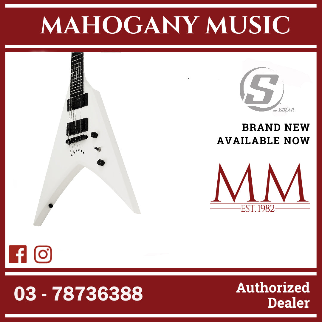 S by Solar VB4.6W – White Electric Guitar – Mahogany Music