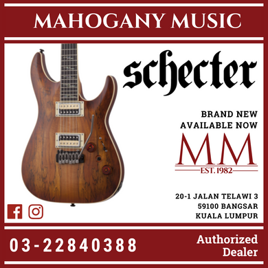 Schecter C-1 Exotic Spalted Maple Electric Guitar - Satin Natural Vintage Burst