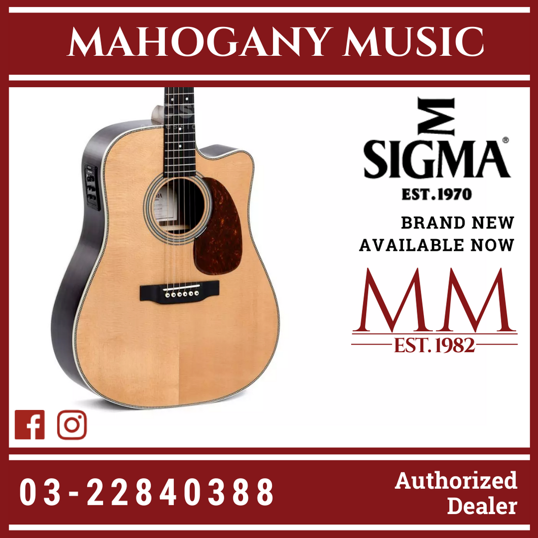 Sigma DTC-28HE Cutaway Natural Acoustic Guitar