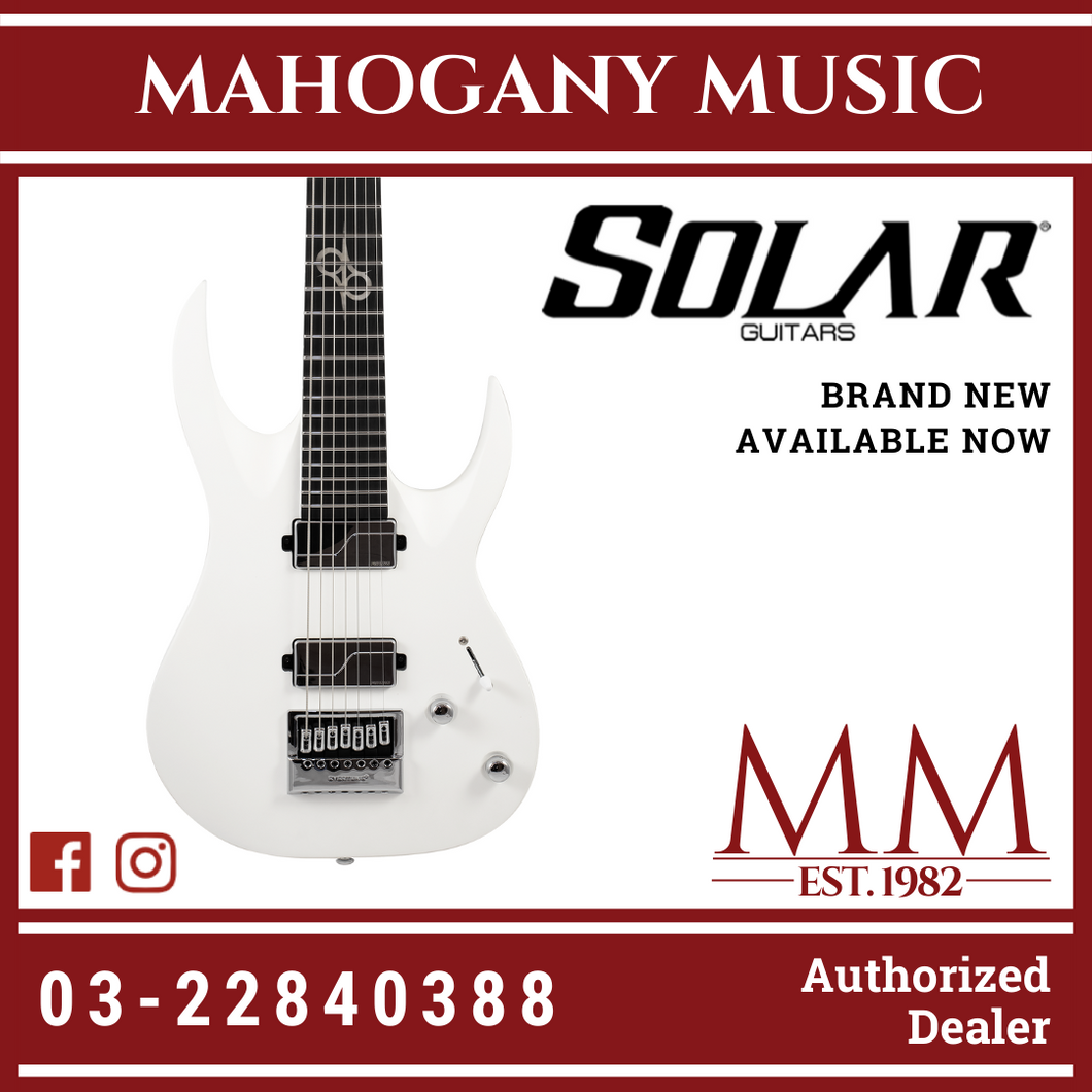 Solar A1.7Vinter 7 String Pearl White Matte Electric Guitar