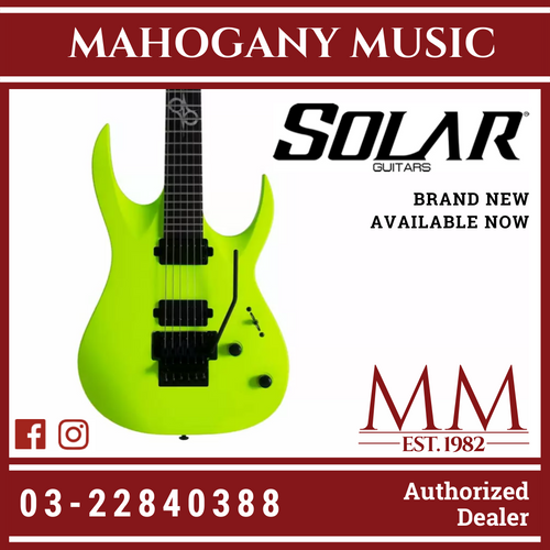 Solar A2.6FRLN Floyd Rose Lime Neon Matte Electric Guitar