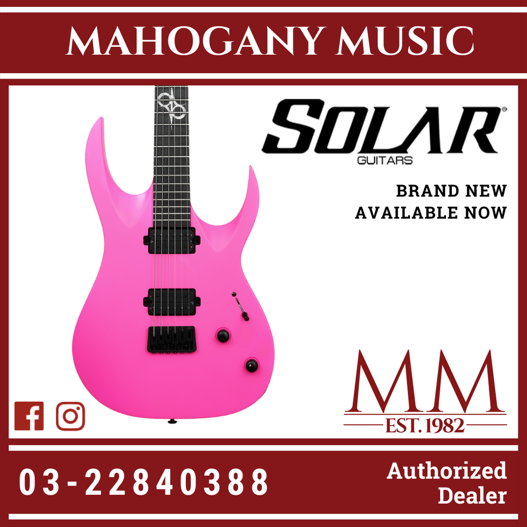 Solar A2.6PN Pink Neon Matte Electric Guitar