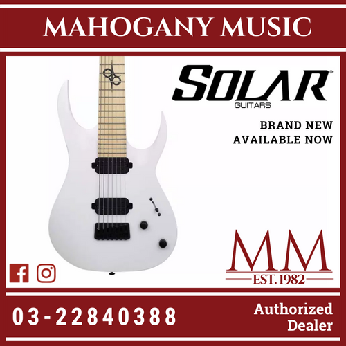 Solar A2.7W 7 String White Matte Electric Guitar
