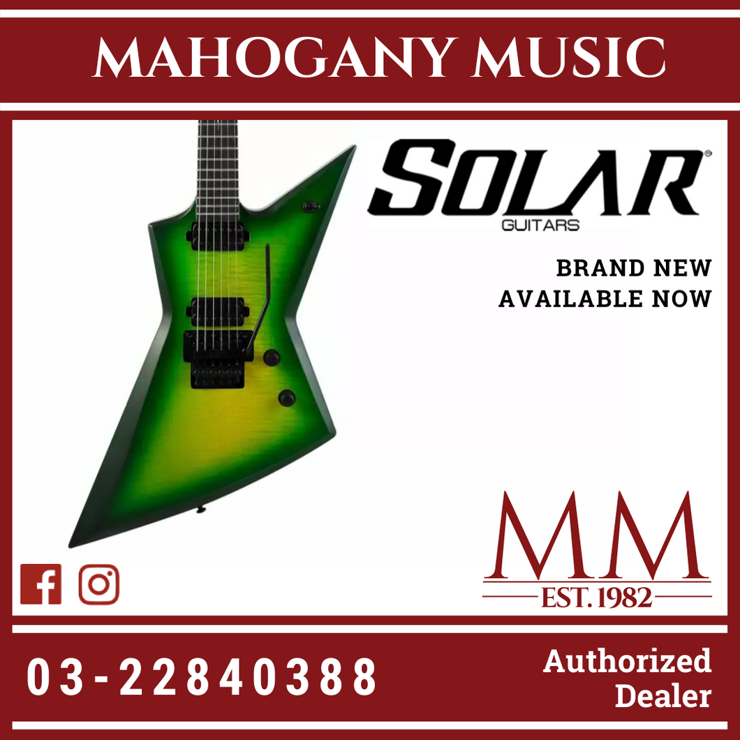 Solar E1.6FRLB Floyd Rose Flame Lime Burst Matte Electric Guitar
