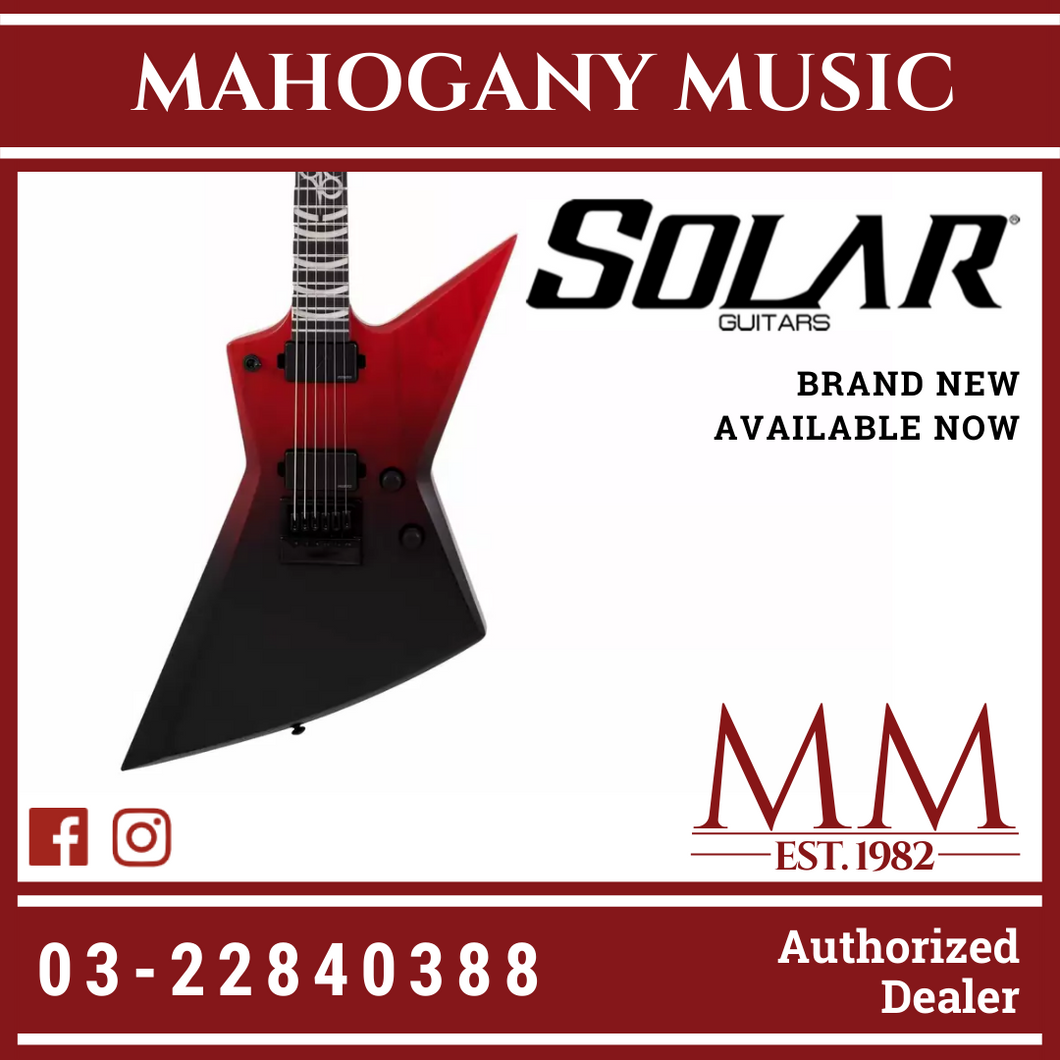 Solar E1.6Jensen MKII Faded Trans Red Black Electric Guitar