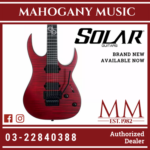 Solar S1.6FRFBR FM Flame Blood Red Matte Floyd Rose Electric Guitar