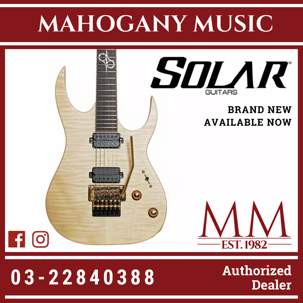 Solar SB1.6FRFM Flame Natural Matte Floyd Rose Electric Guitar