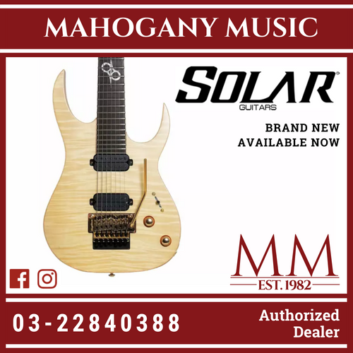 Solar SB1.7FRFM Floyd Rose Flame Nat Matte 7 String Electric Guitar