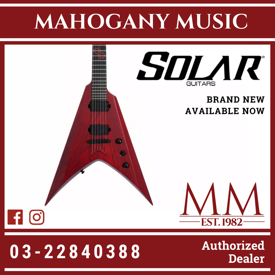 Solar V2.6TBR SK Trans Blood Red Matte Electric Guitar