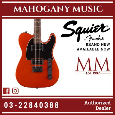 Squier FSR Affinity Series HH Telecaster Electric Guitar, Laurel FB, Metallic Orange