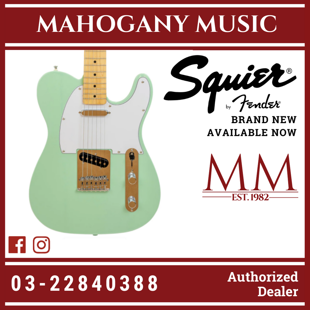 Squier FSR Affinity Series Telecaster Electric Guitar, Maple FB, Surf Green