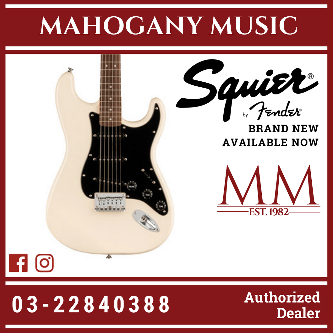 Squier FSR Bullet HT Stratocaster Electric Guitar, Laurel FB, Olympic White