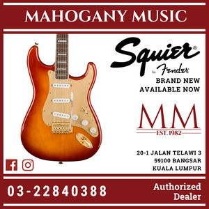 Squier 40th Anniversary Gold Edition Stratocaster Electric Guitar, Sienna Sunburst