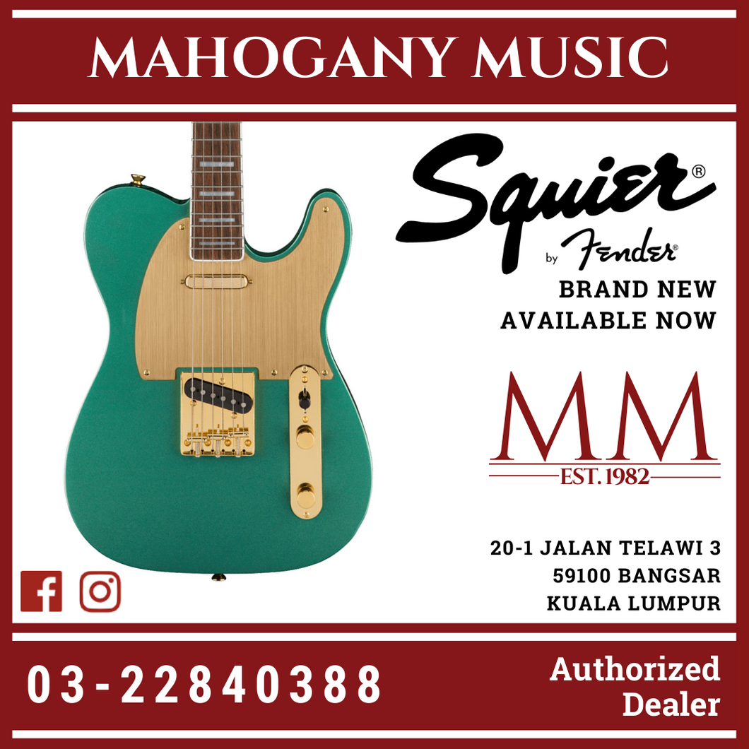 Squier 40th Anniversary Gold Edition Telecaster Electric Guitar, Sherwood Green Metallic