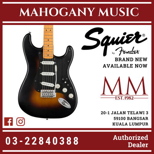 Squier 40th Anniversary Stratocaster Vintage Edition Electric Guitar, Satin Wide 2-color Sunburst