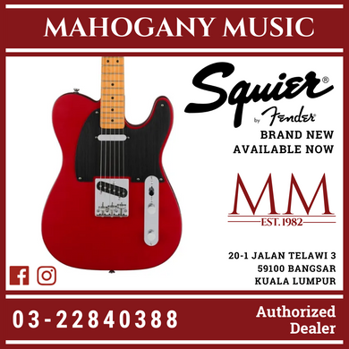 Squier 40th Anniversary Telecaster Vintage Edition Electric Guitar, Maple FB, Satin Dakota Red