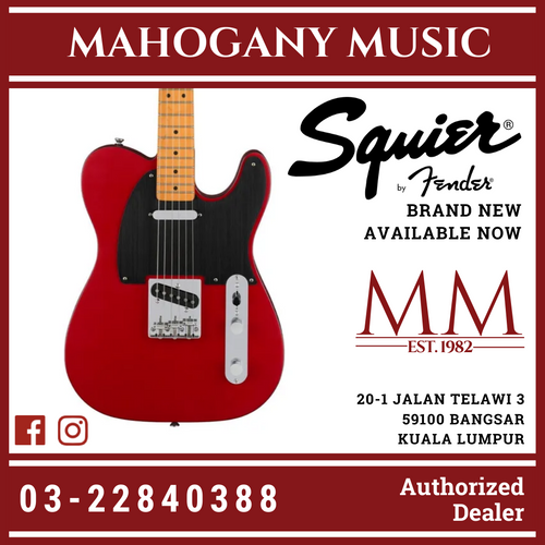 Squier 40th Anniversary Telecaster Vintage Edition Electric Guitar, Maple FB, Satin Dakota Red