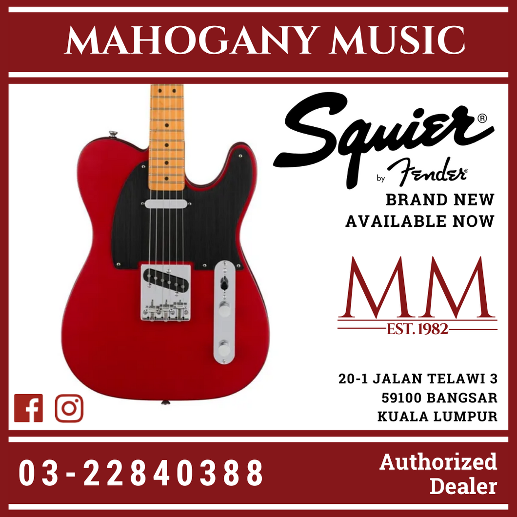Squier 40th Anniversary Telecaster Vintage Edition Electric Guitar, Maple FB, Satin Dakota Red