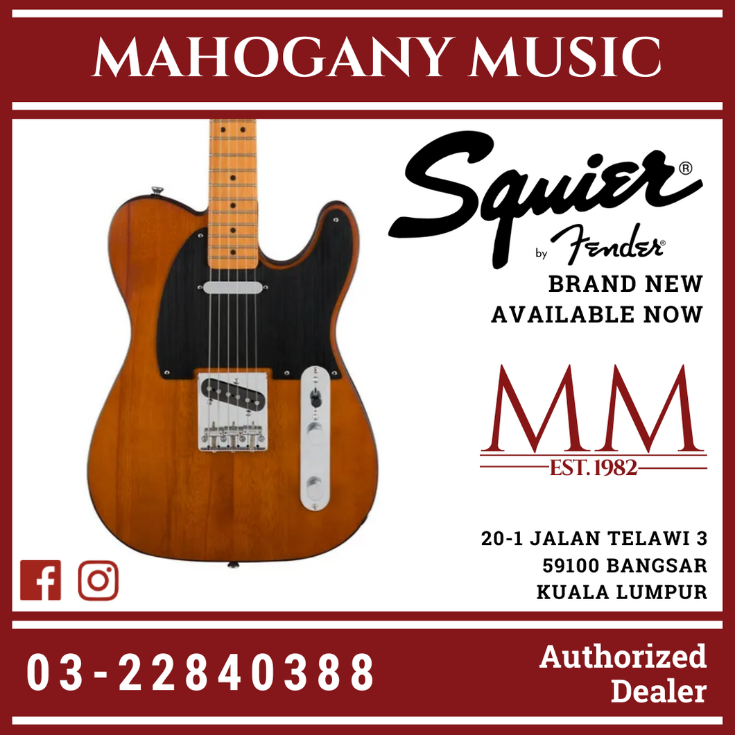 Squier 40th Anniversary Telecaster Vintage Edition Electric Guitar, Maple FB, Satin Mocha