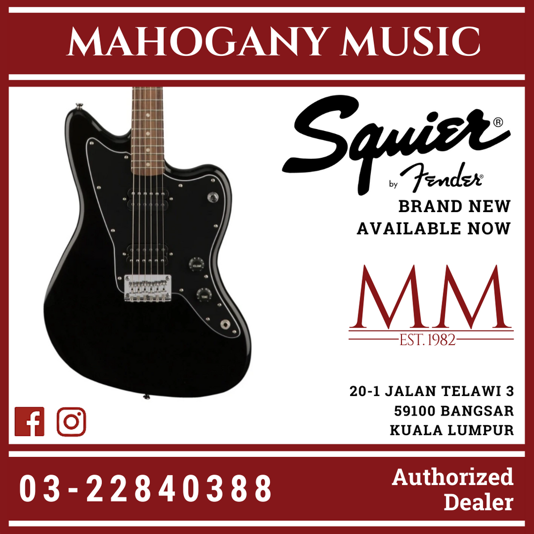 Squier Affinity Jazzmaster HH Electric Guitar, Laurel FB, Black