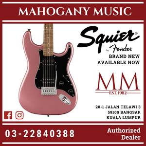Squier Affinity Series HH Stratocaster Electric Guitar, Laurel FB, Burgundy Mist