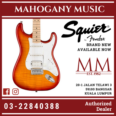 Squier Affinity Series HSS Stratocaster FMT Electric Guitar, Maple FB, Sienna Sunburst
