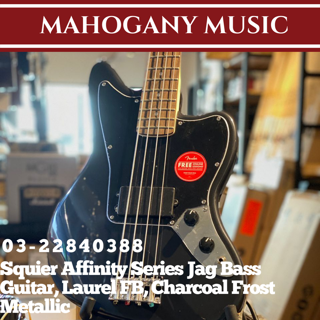Squier Affinity Series Jag Bass Guitar, Laurel FB, Charcoal Frost Metallic