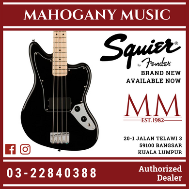 Squier Affinity Series Jag Bass Guitar, Maple FB, Black