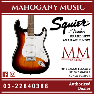 Squier Affinity Series Stratocaster Electric Guitar, Laurel FB, 3-Color Sunburst