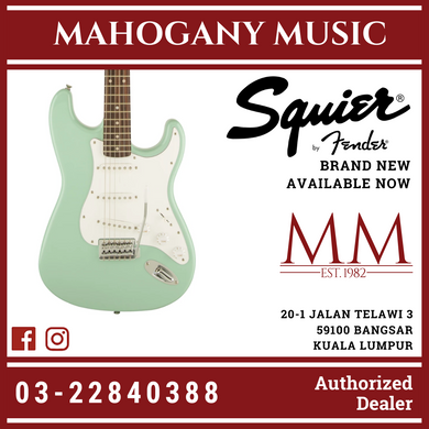 Squier Affinity Series Stratocaster Electric Guitar, Laurel FB, Surf Green