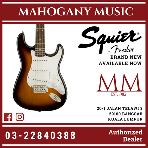Squier Affinity Series Stratocaster Electric Guitar, Laurel FB, Brown Sunburst
