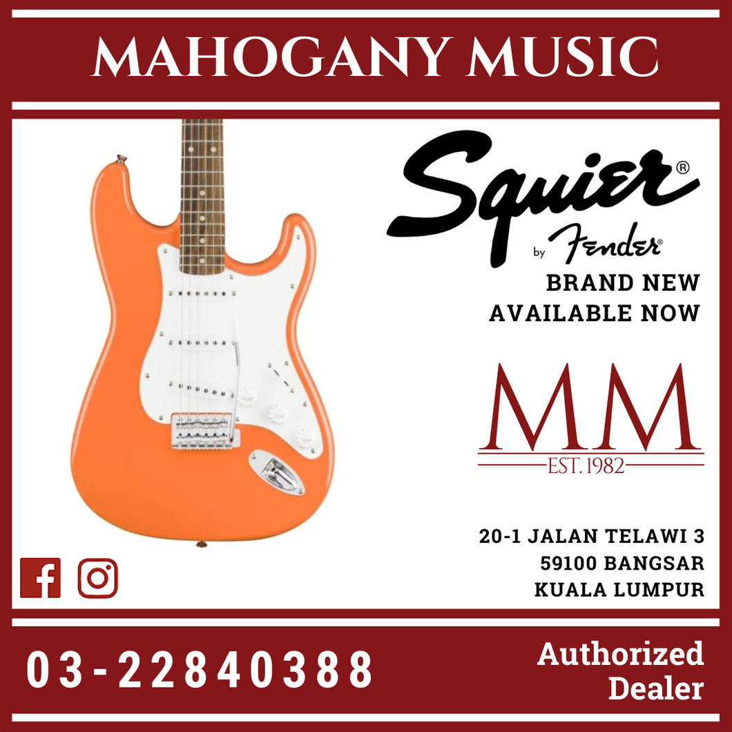 Squier Affinity Series Stratocaster Electric Guitar, Laurel FB, Competition Orange