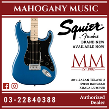 Squier Affinity Series Stratocaster Electric Guitar, Maple FB, Lake Placid Blue