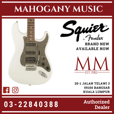 Squier Affinity Series Stratocaster HSS Electric Guitar, Laurel FB, Olympic White