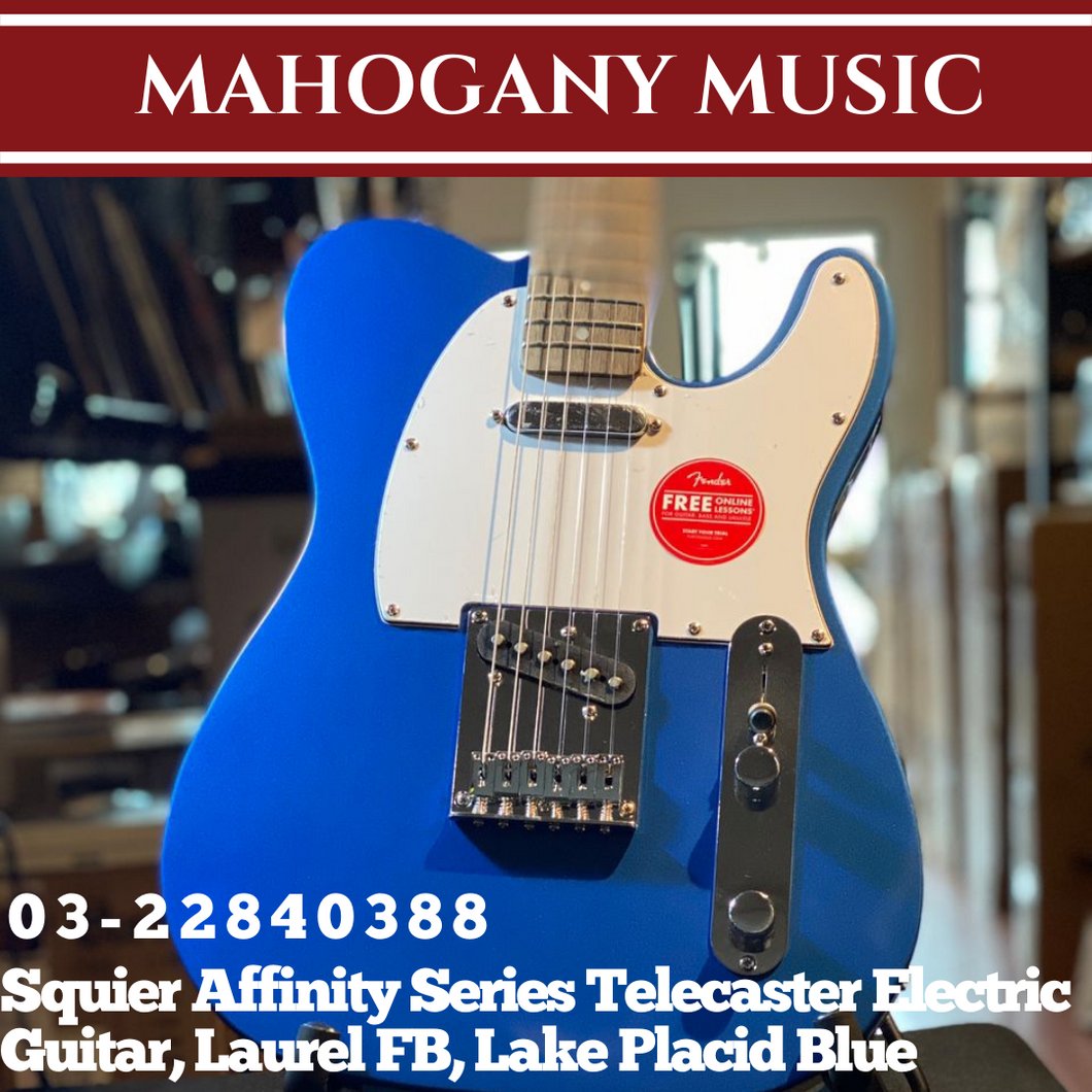Squier Affinity Series Telecaster Electric Guitar, Laurel FB, Lake Placid Blue