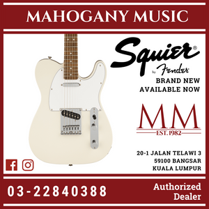 Squier Affinity Series Telecaster Electric Guitar, Laurel FB, Olympic White