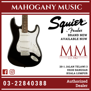 Squier Affinity Stratocaster Electric Guitar, Laurel FB, Black