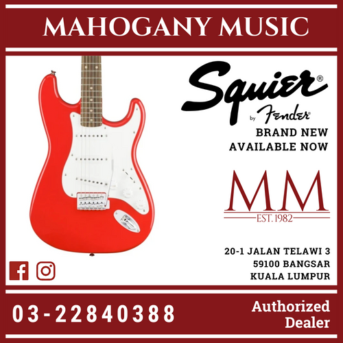 Squier Affinity Stratocaster Electric Guitar, Laurel FB, Race Red