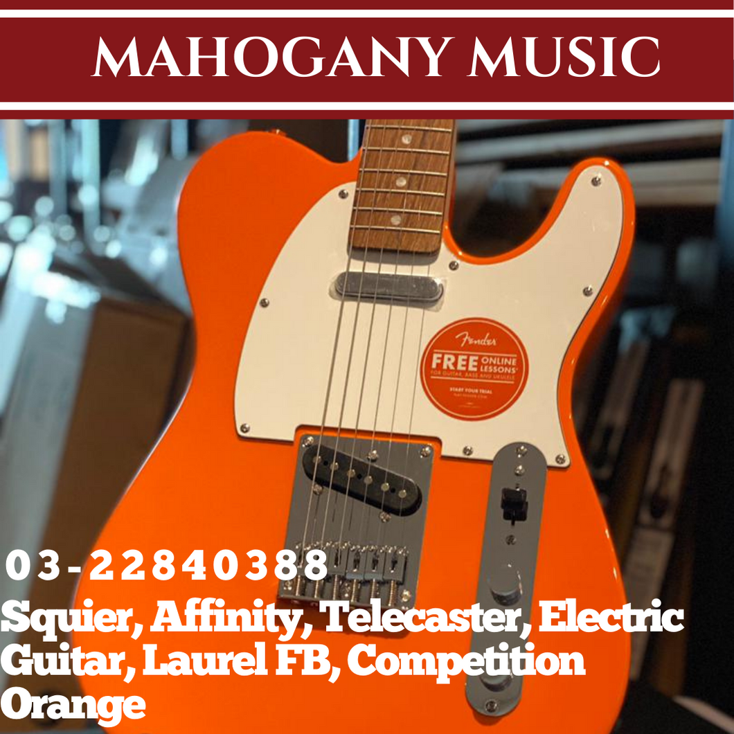 Squier Affinity Telecaster Electric Guitar, Laurel FB, Competition Orange