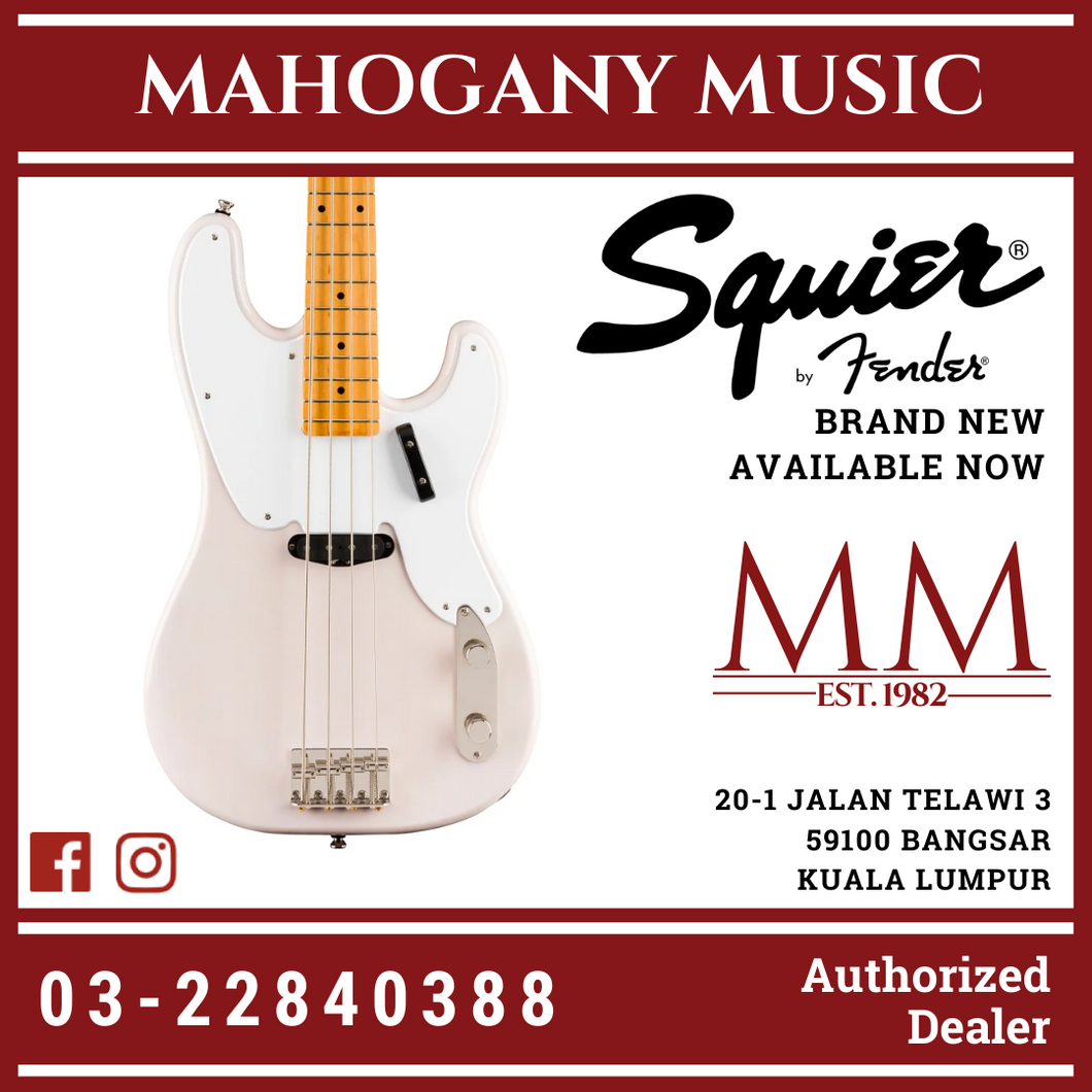 Squier Classic Vibe 50s Precision Bass Guitar, Maple FB, White Blonde