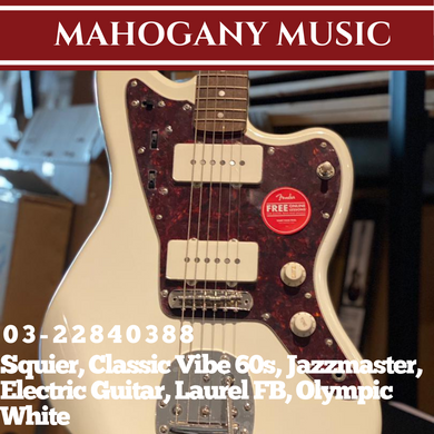 Squier Classic Vibe 60s Jazzmaster Electric Guitar, Laurel FB, Olympic White