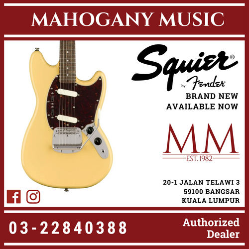 Squier Classic Vibe 60s Mustang Electric Guitar Laurel FB, Vintage White