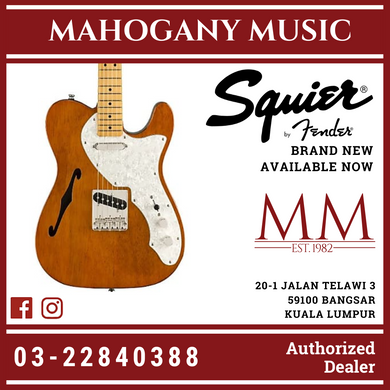 Squier Classic Vibe 60s Telecaster Thinline Electric Guitar, Maple FB, Natural