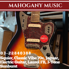 Squier Classic Vibe 70s Jaguar Electric Guitar Laurel FB, 3-Tone Sunburst