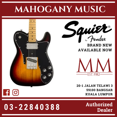 Squier Classic Vibe 70s Telecaster Custom Electric Guitar, Maple FB, 3-Tone Sunburst