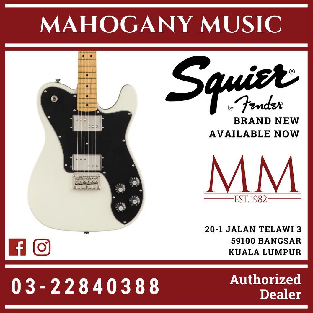 Squier Classic Vibe 70s Telecaster Deluxe Electric Guitar, Maple FB, Olympic White